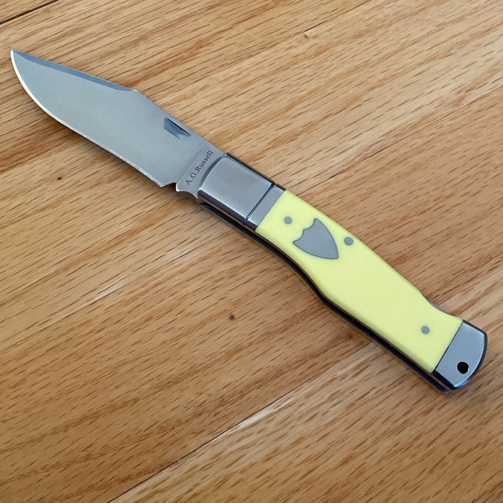 COPY - A.G.Russell Gu stock Lockbacks with Yellow Delrin